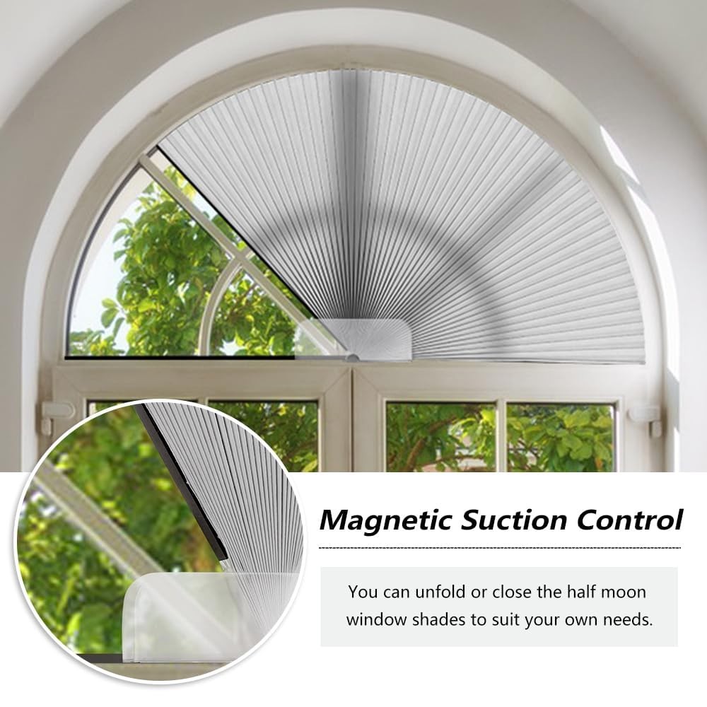Arch Window Shades Light Filtering Half Circle Cellular Shades, Pleated Blind…