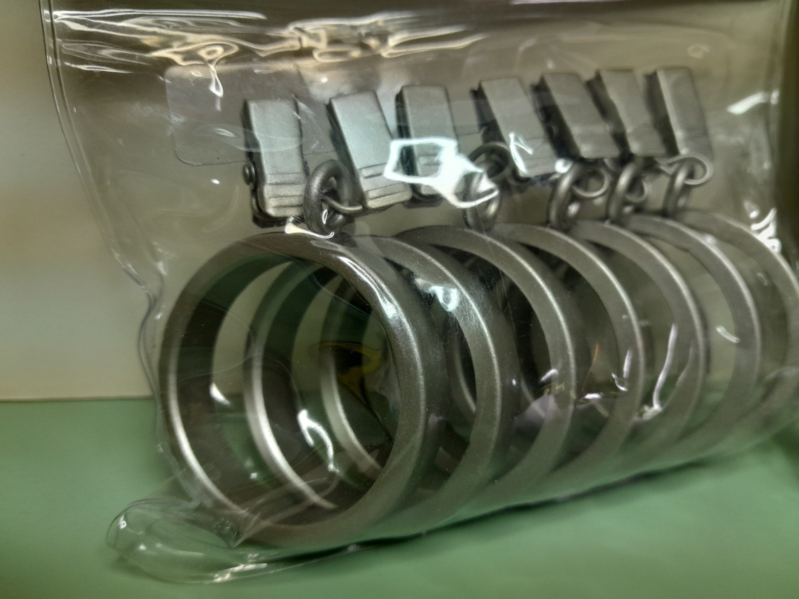 Liz Claiborne Home Curtain Rod Clip Rings Brushed Nickel Finish 7PK Lot of 2
