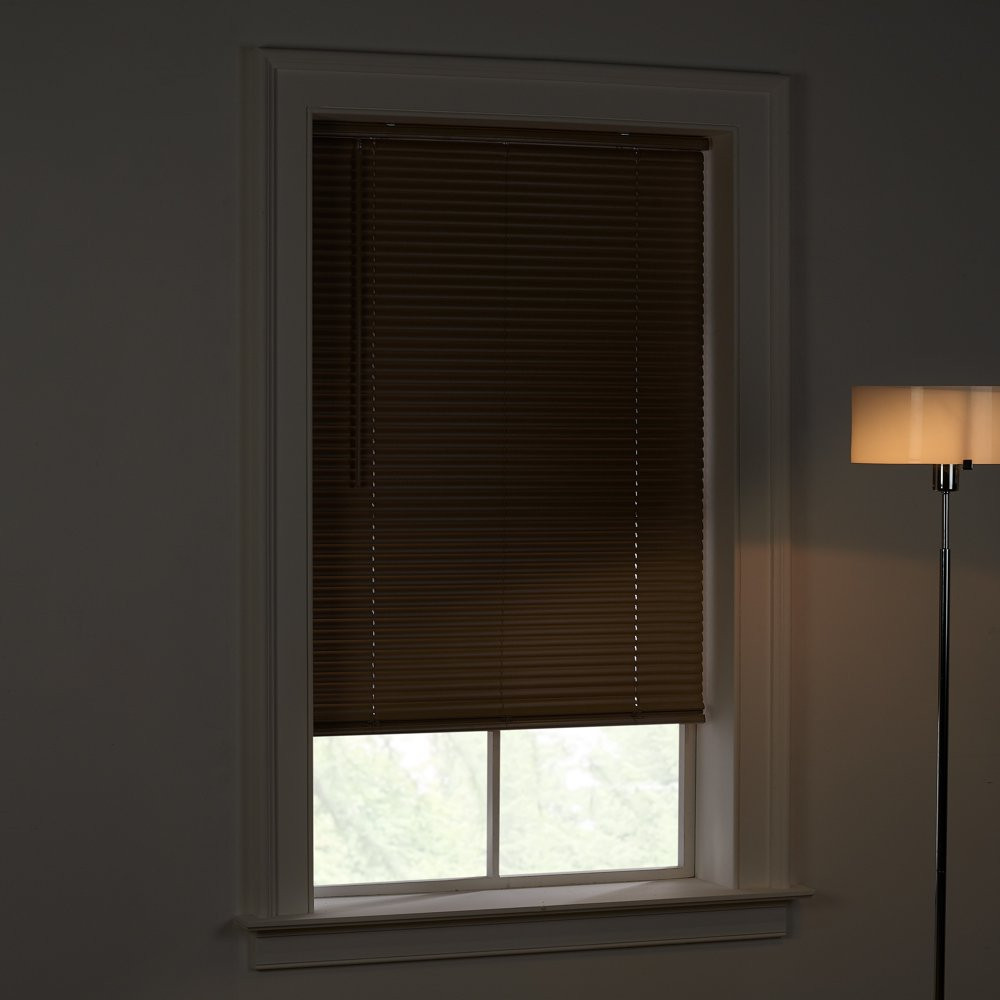1″ Cordless Vinyl Room Darkening Mini Blinds Home Window Decor Khaki, 46″X64″