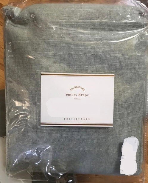 Pottery Barn Emery Drapes Set 2 Gray 100x 108 Curtains Doublewide Cotton Pair🦩