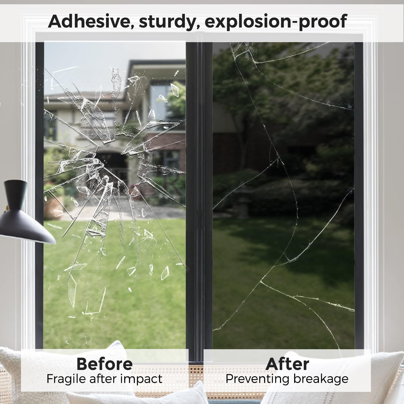One Way Privacy Window Film 35.4″x157.5″ | Reflective Tint, UV Blocking, Heat Co