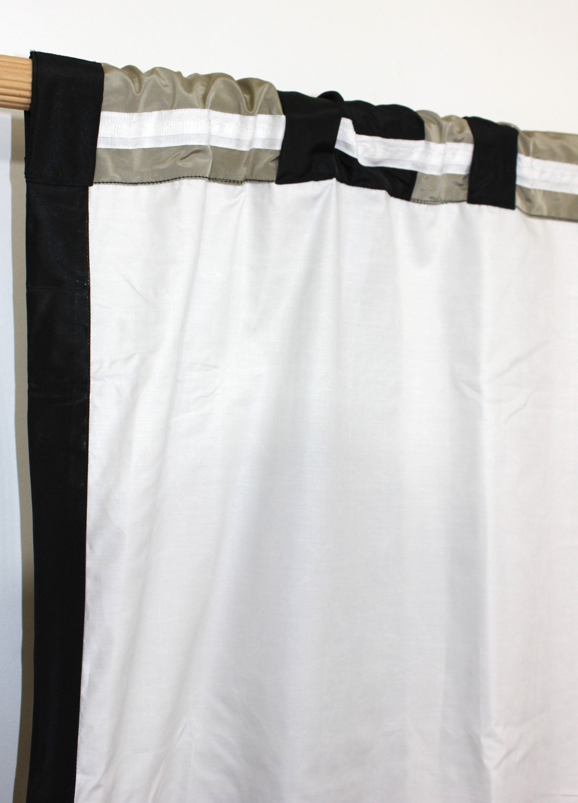 Striped Faux Silk Drapes Lined Weighted Curtains 50×84 Modern Color Block
