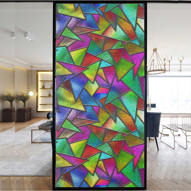 Static Cling Privacy Window Film PVC Vinyl Geometric Sticker Glass sticker