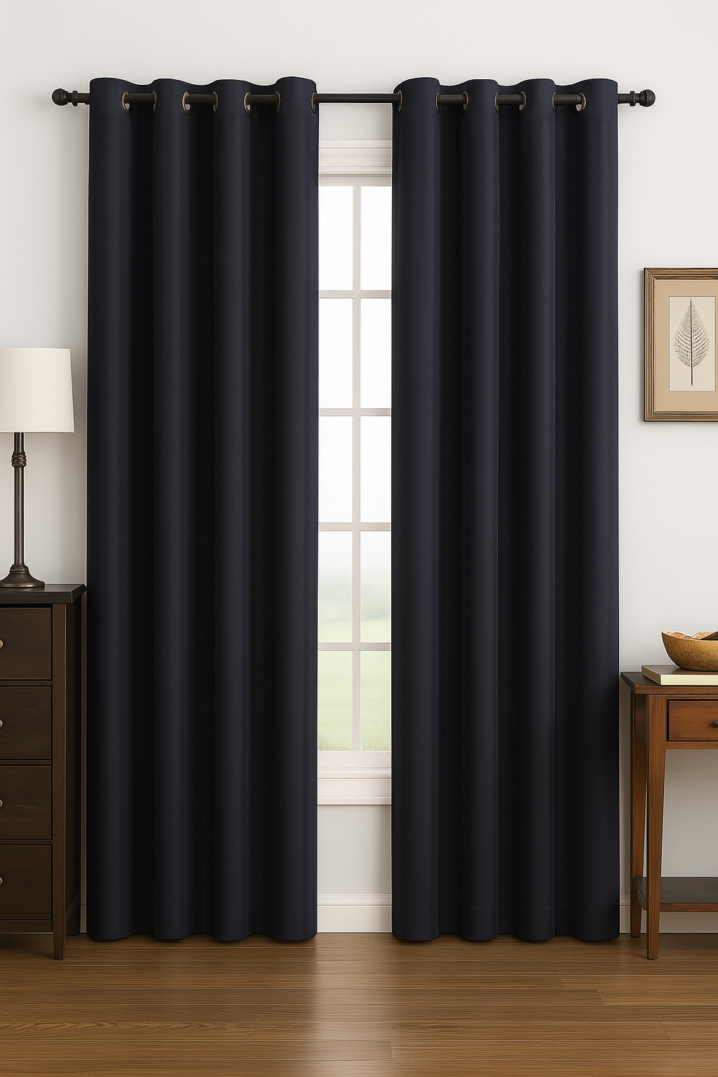 Luxury Glow Faux Silk Curtain Panel-1 Panel, 8 Grommets,Elegant & Light Blocking