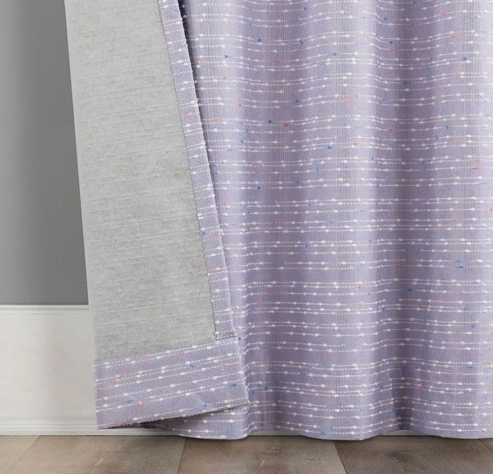 Generation By Sun Zero One Panel Curtain 40″ X 84″ Light Purple White Stripes (P