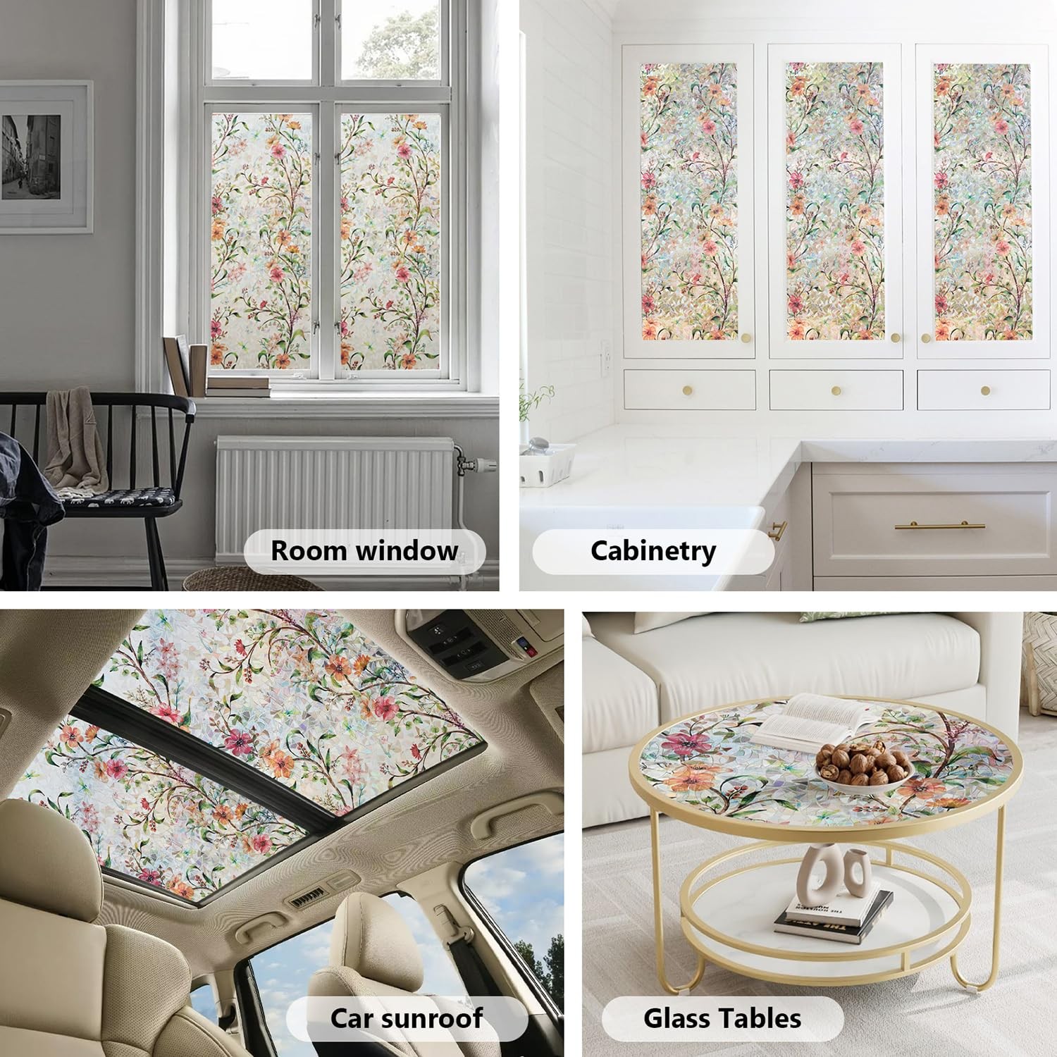 Window Privacy Film, Stained Glass, Static Cling, 17.5″ x 78.7″