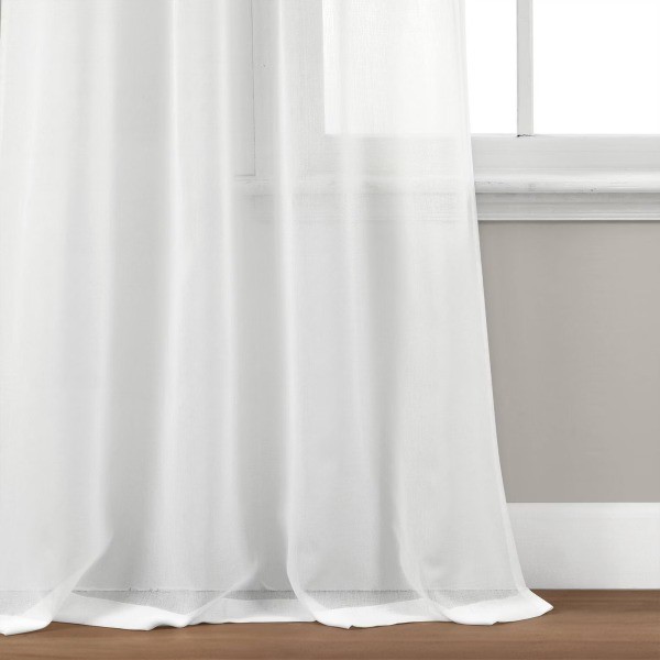2pk 38"x84" Sheer Weeping Flower Curtain Panels Blue/Gray