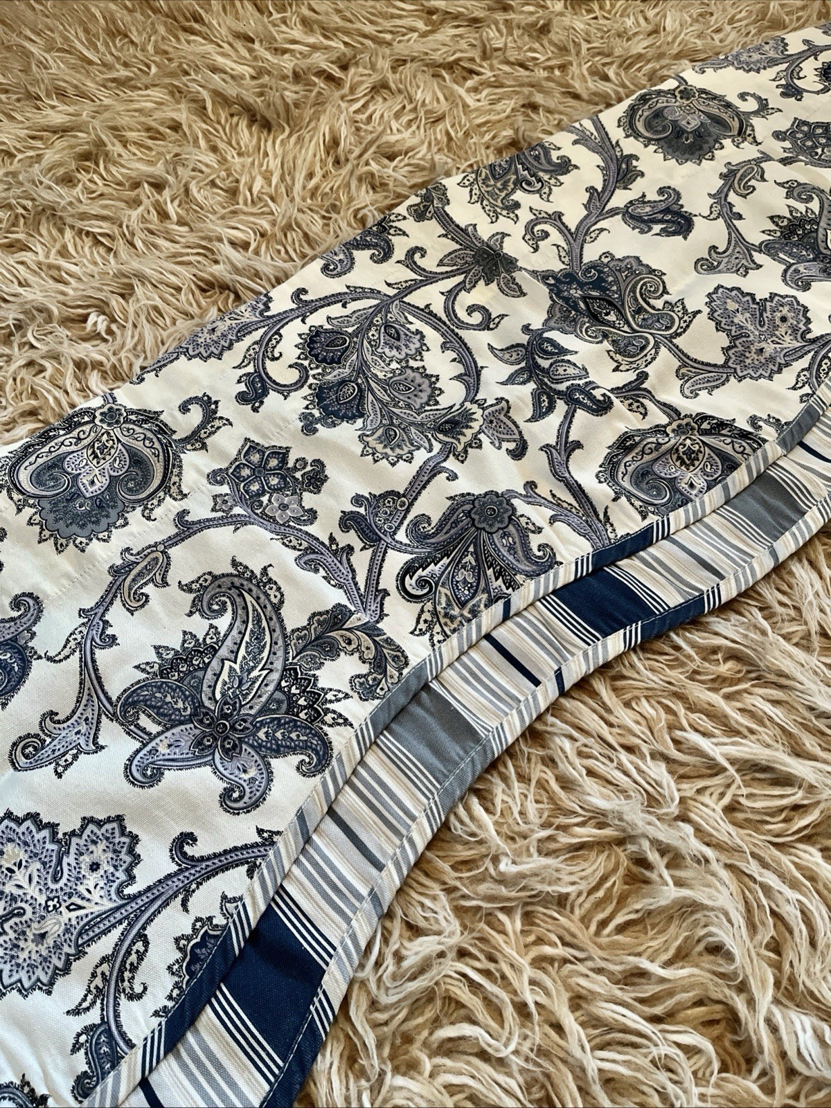 Traditions by Waverly Floral Scallop Window Valance Blue 48”x17.5” Poly Blend