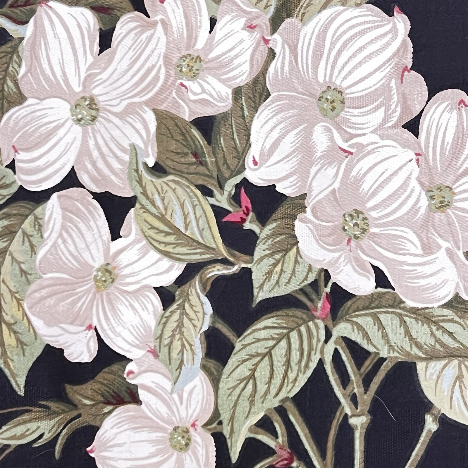 1 of 5 WAVERLY WILLIAMSBURG GARDEN MAGNOLIA BLACK FLORAL LINED DRAPE PANEL 41×88