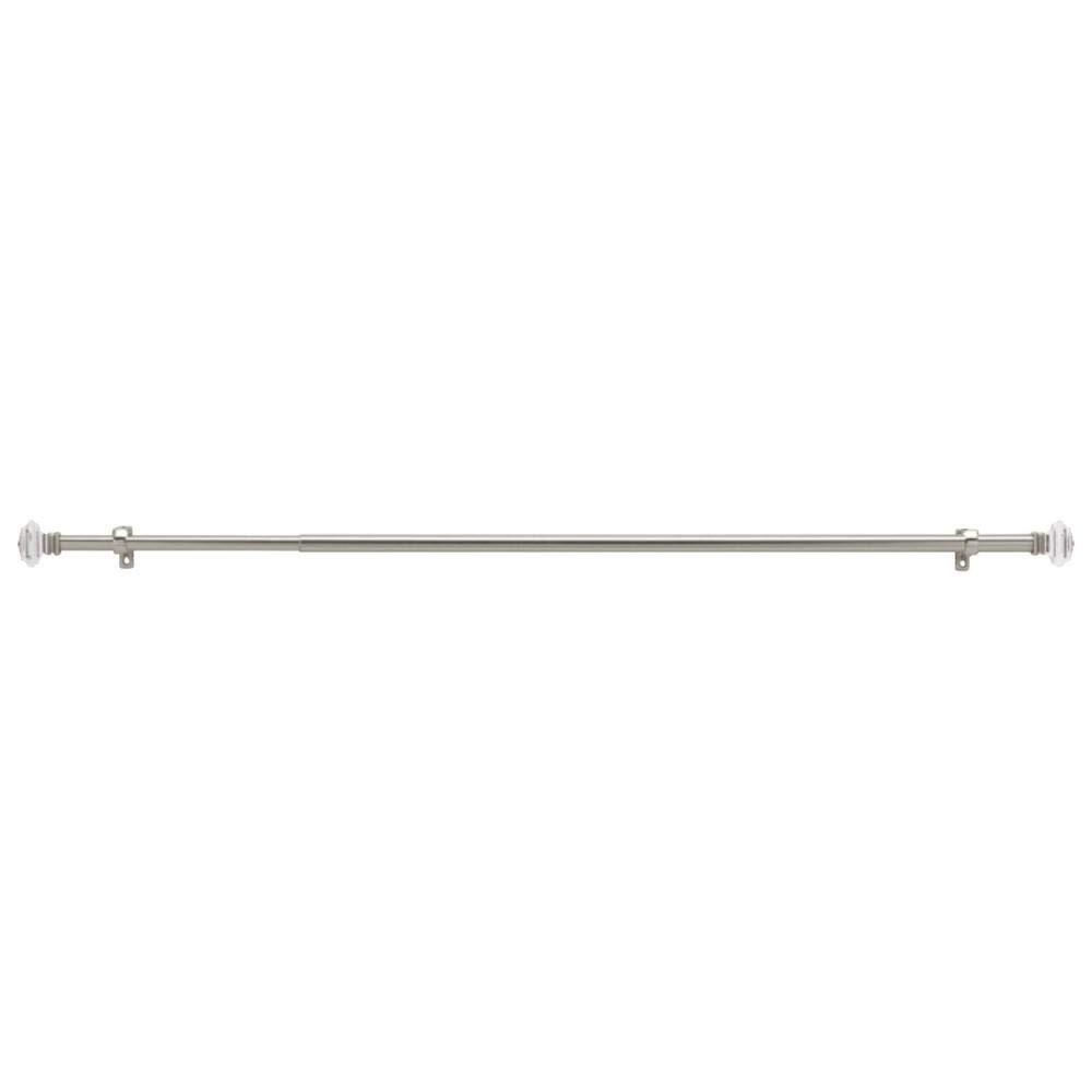 StyleWell 36″- 66″ Telescoping 3/4″ Single Curtain Rod Kit Brushed Nickel