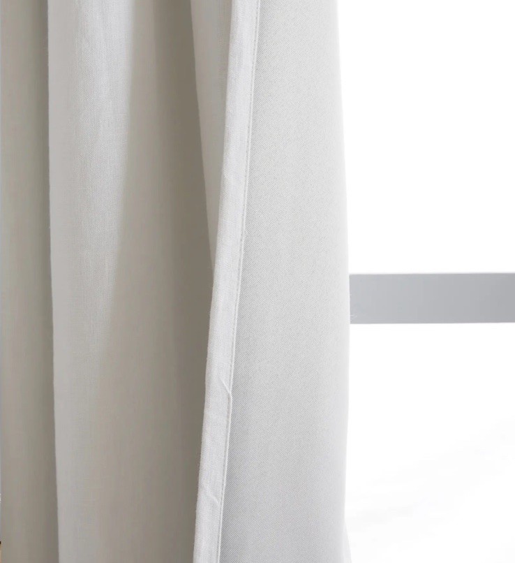 NWOT Quince European Linen Room Darkening Curtain Panel Set Of 2 WHITE 48 X 96