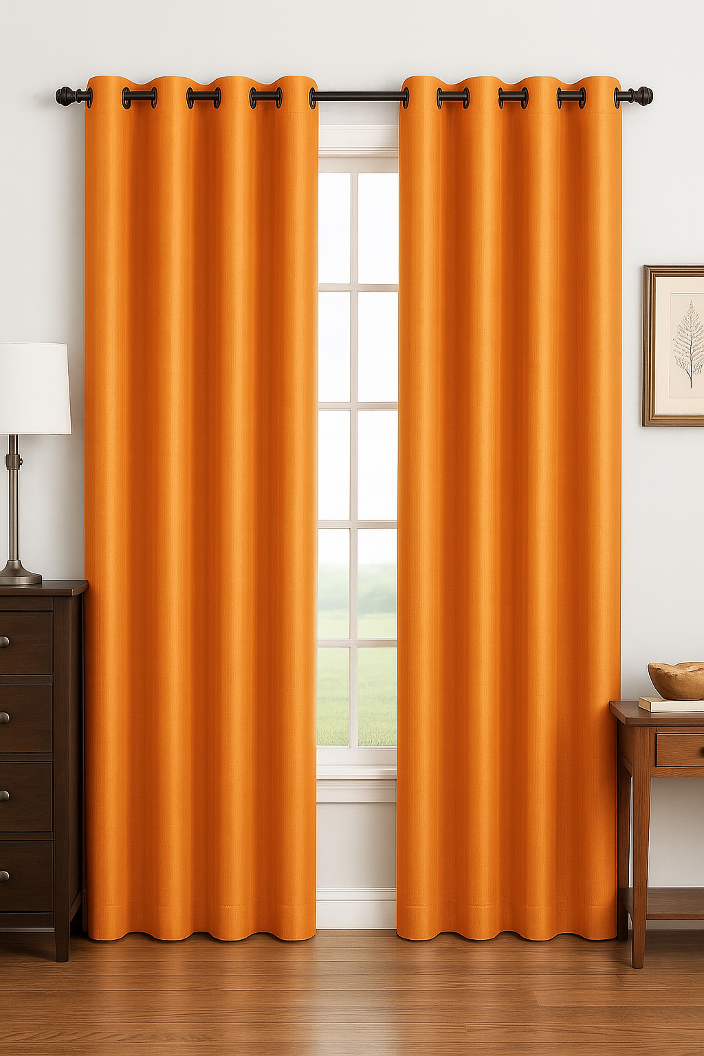 Luxury Glow Faux Silk Curtain Panel-1 Panel, 8 Grommets,Elegant & Light Blocking