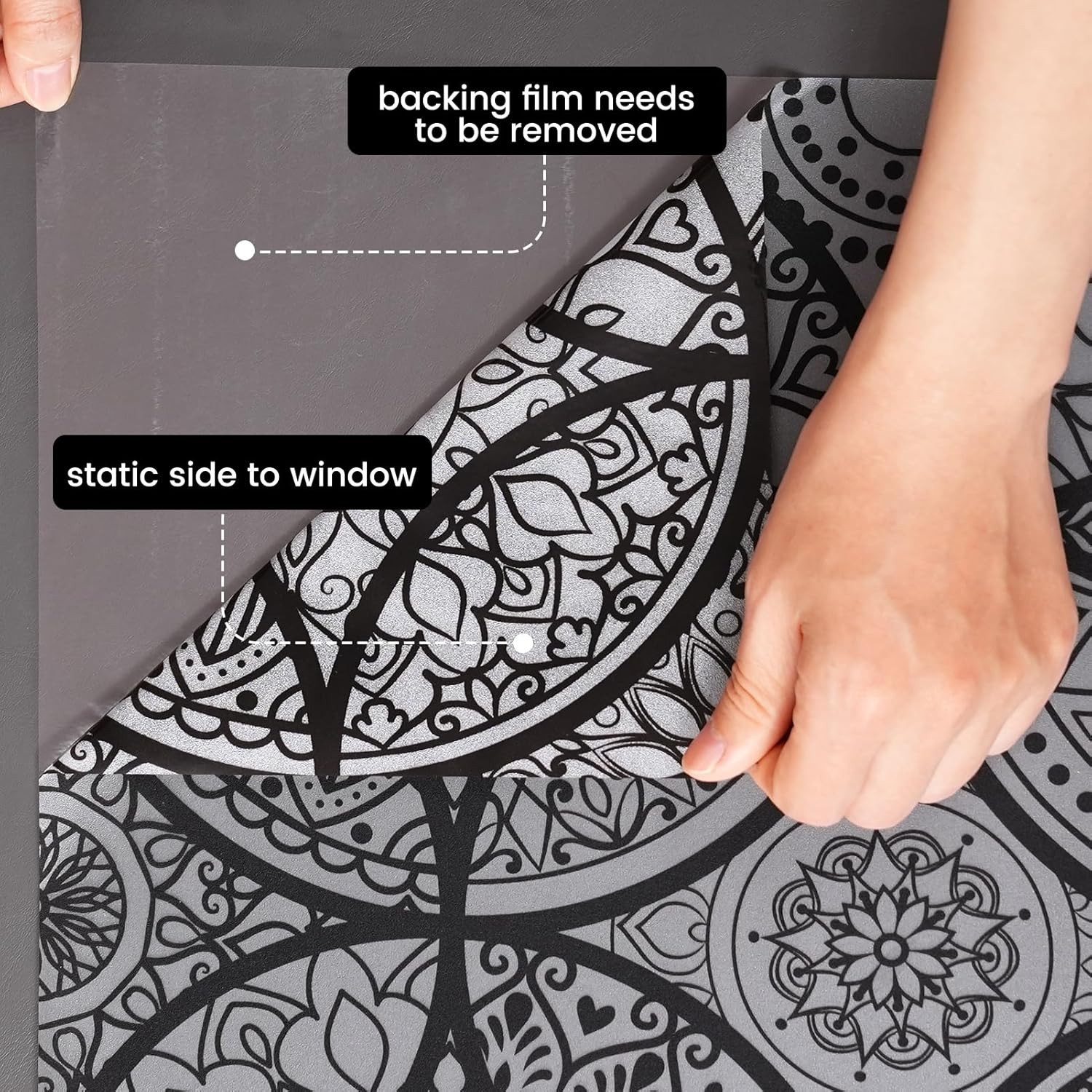 Elegant Static Cling Stained Glass Window Film – 17.7” x 78.7” for Privacy