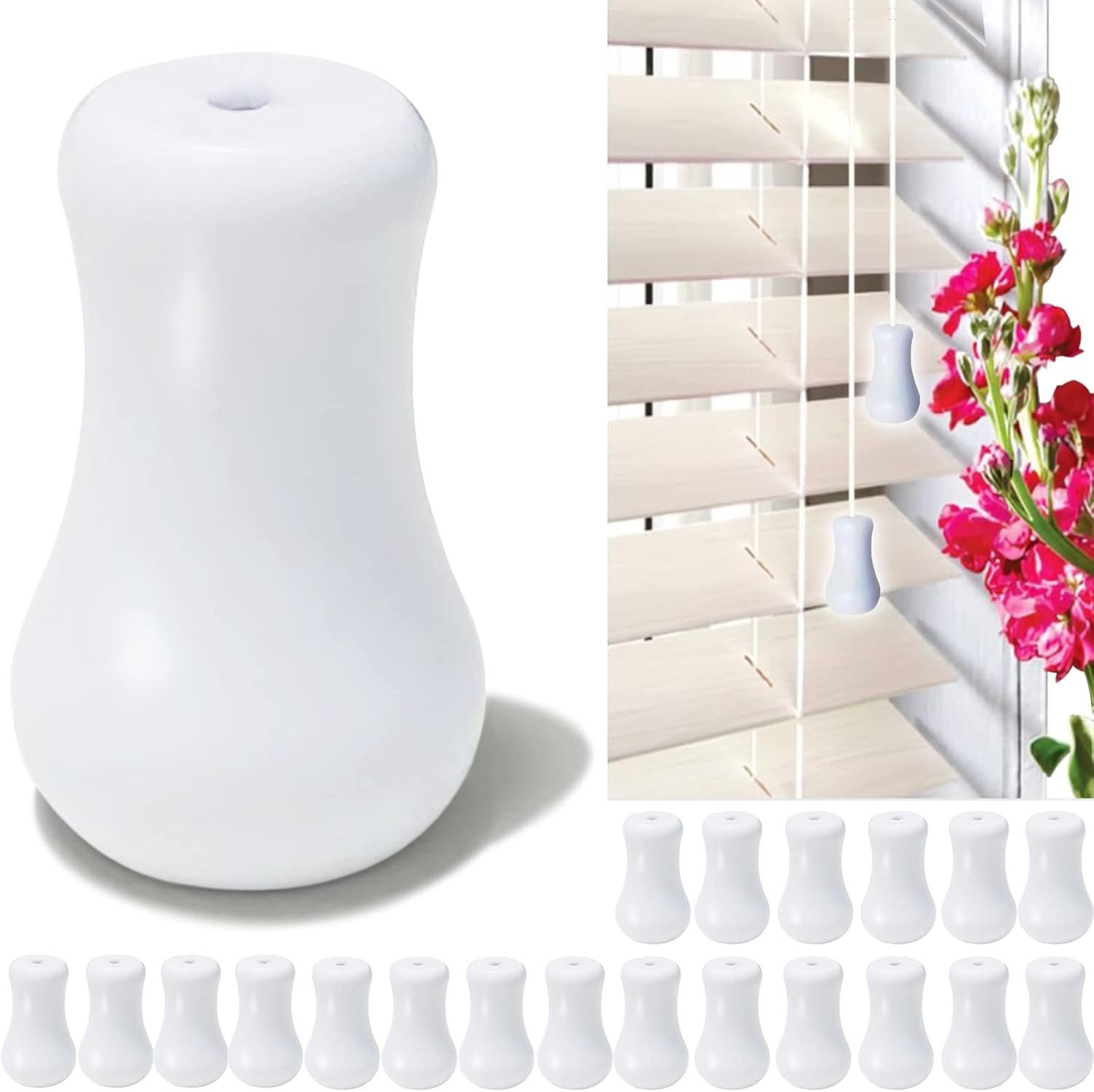 20 Pcs Plastic Blind Pull Cord Knobs Blind Cord Pull Ends Replacement for Shades