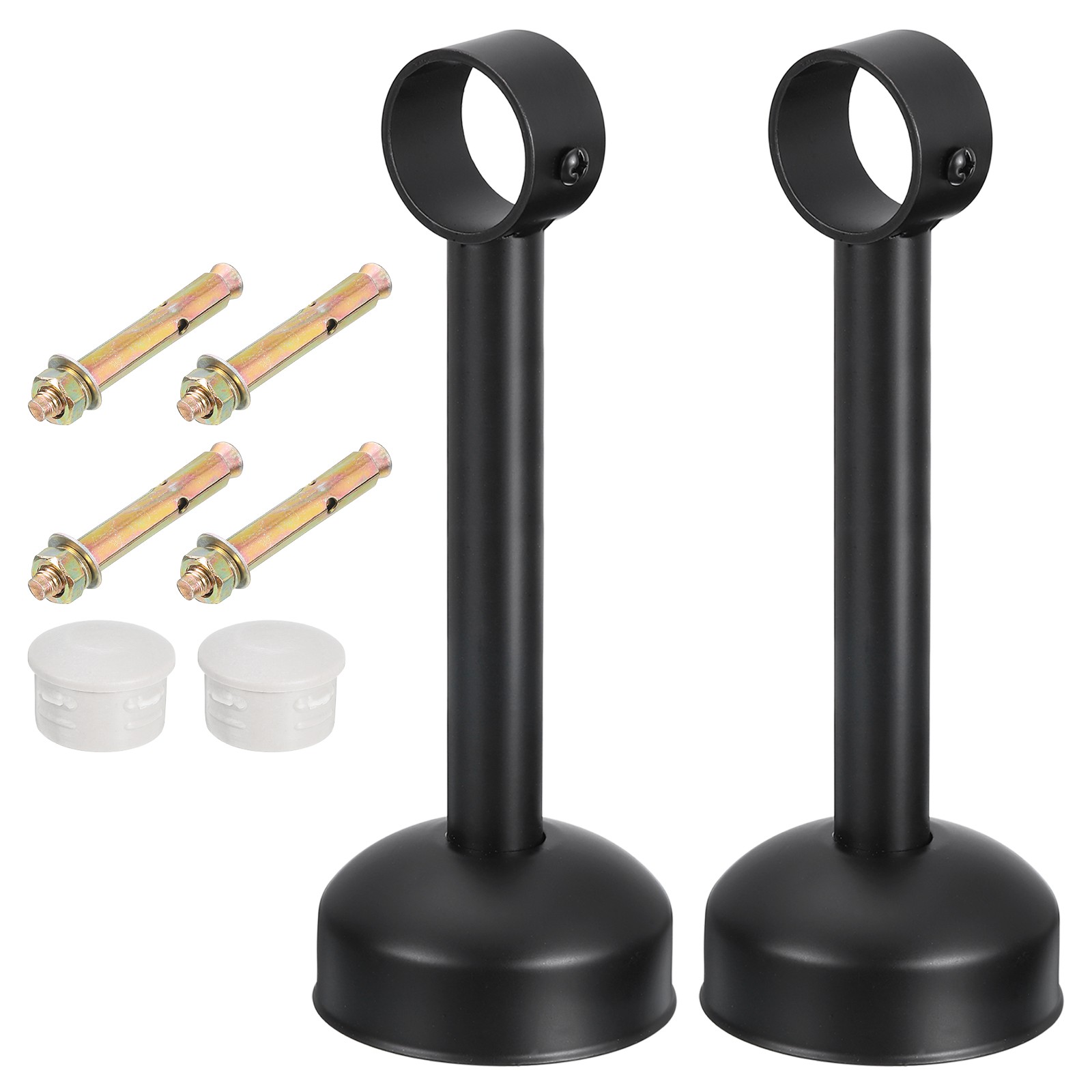 2 Set Ceiling Mount Curtain Rod Bracket 32x200mm Stainless Steel Rod Holders
