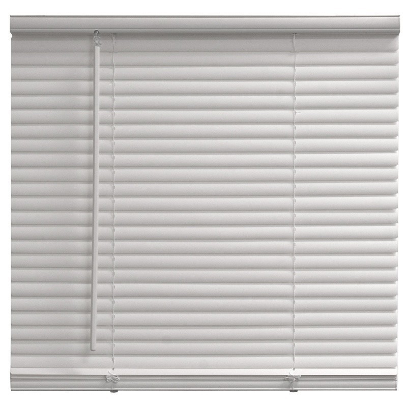 1″ Cordless Vinyl Light Filtering Mini Blinds White, 32″ W x 64″ L