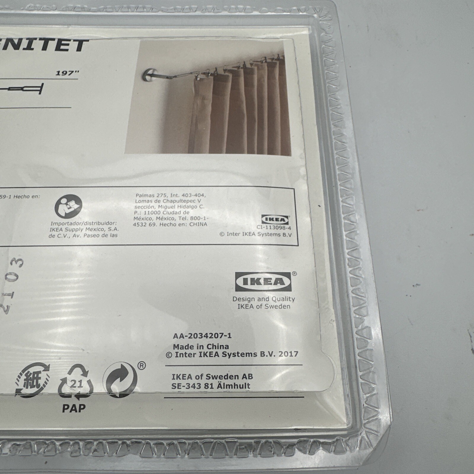 Ikea Dignitet Curtain Wire Rod Cable Hanging System Stainless Steel 5m/197″ New