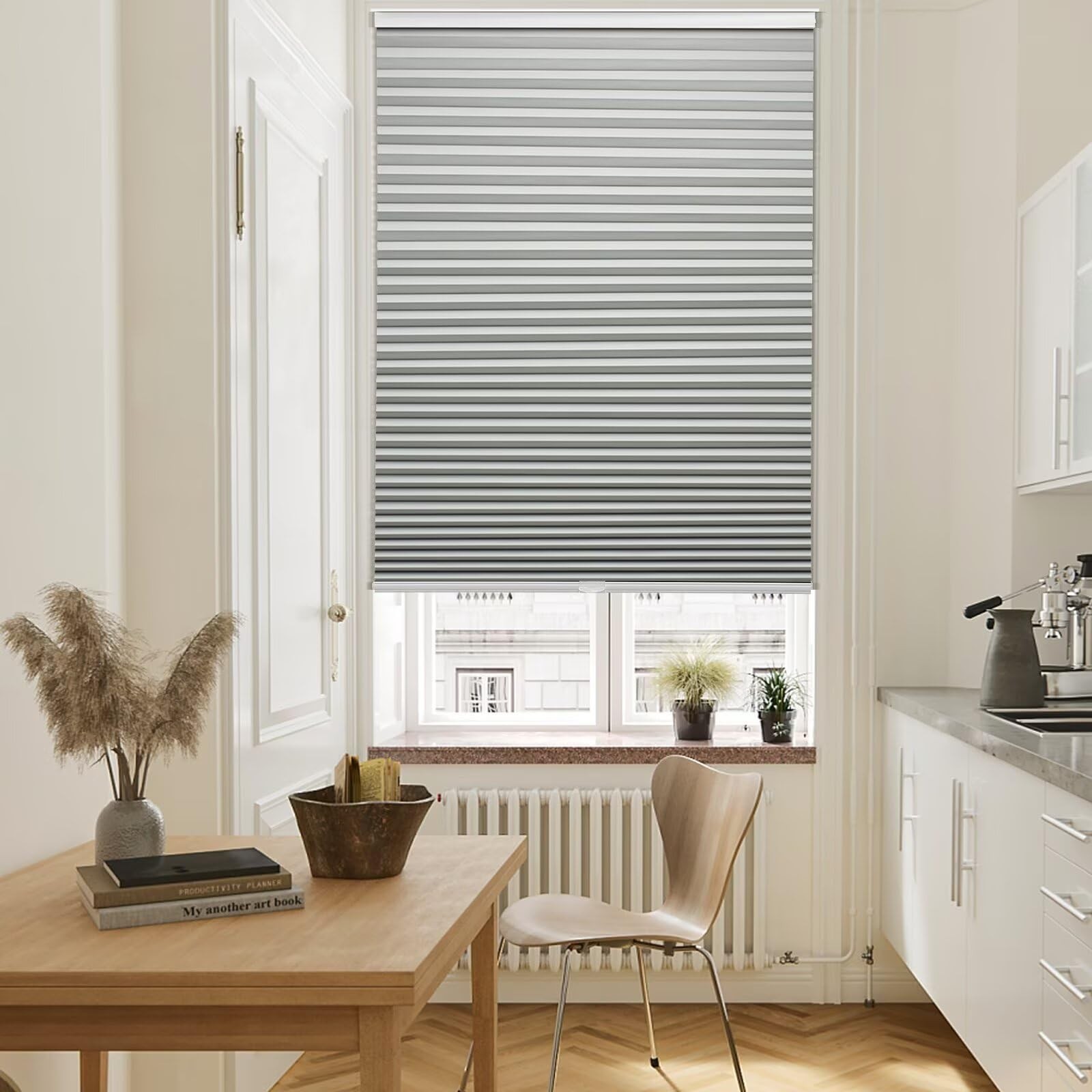 MYshade Cordless Blackout Cellular Shades 1.5″ Honeycomb 37″W x 72″H Grey