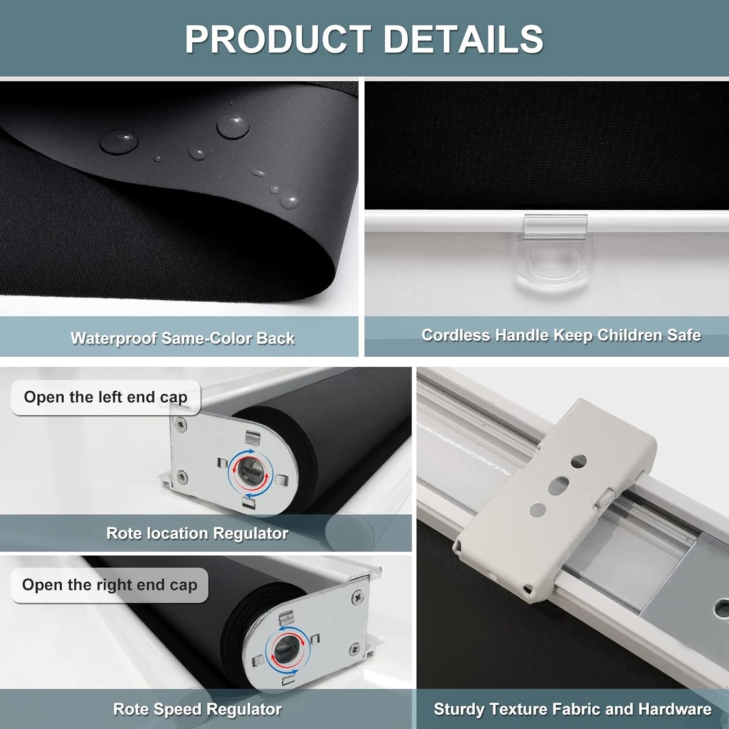 Innovative Cordless Blackout Shades – UV Protection Roller Blinds 23″ W x 72″ H