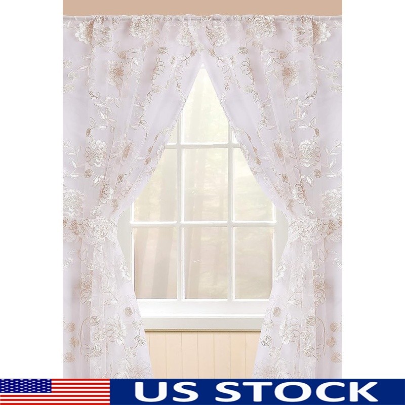 Elegant Rose Vine Window Curtain 100 Polyester Bathroom Decor Blackout Panel New