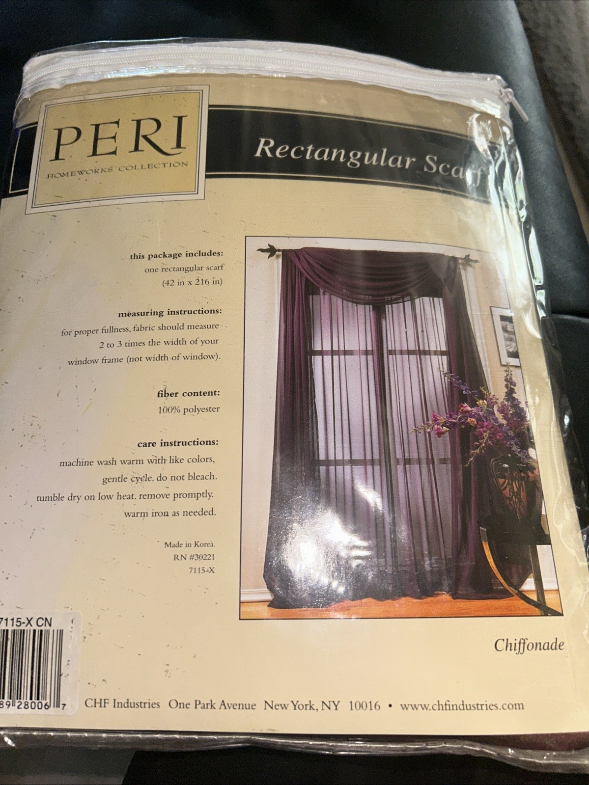 Peri Homeworks Collection. Rectangular Scarf Curtain 42×216 Cinnamon Color