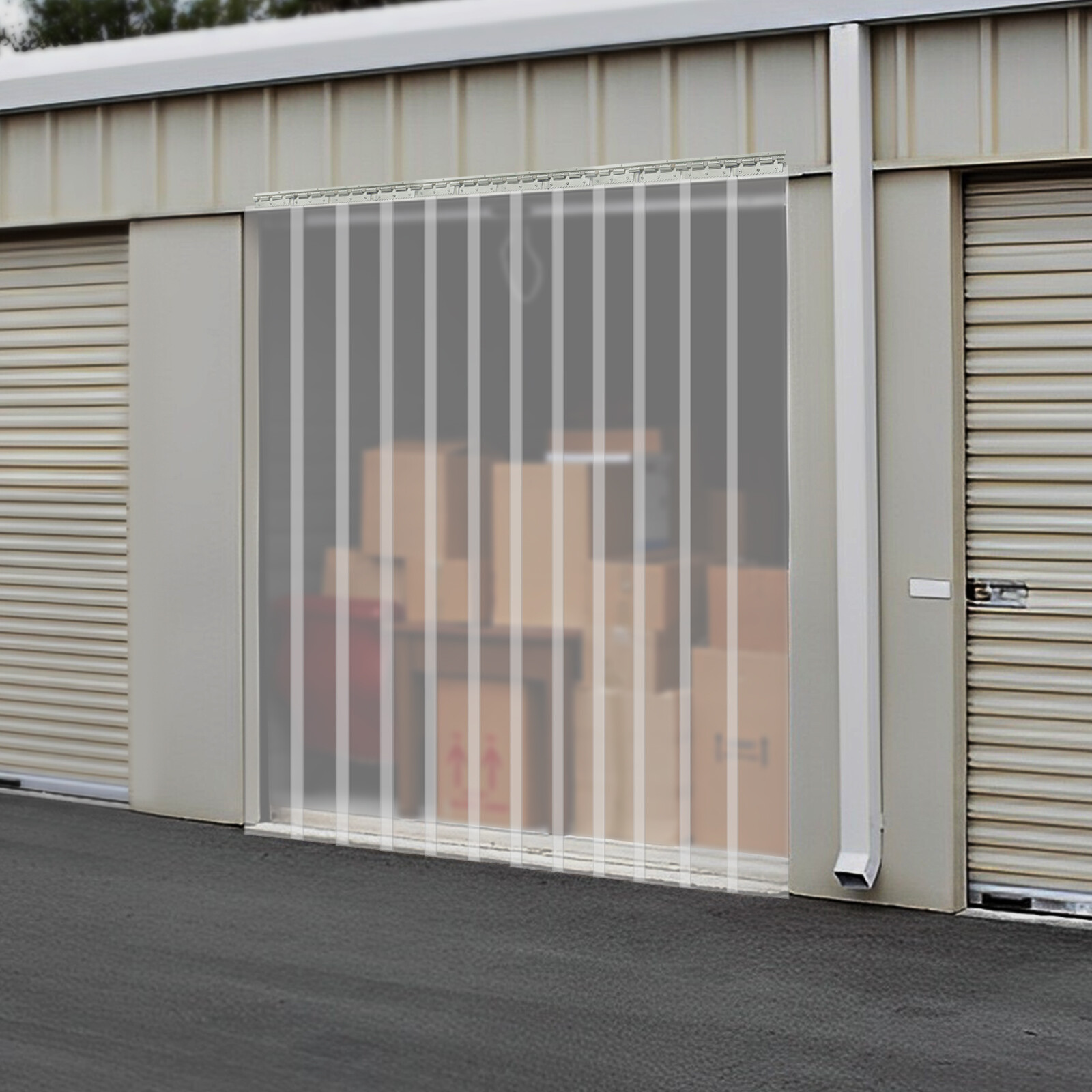 PVC Freezer Door Curtain Strip Door Curtain Kit for Warehouse Garage 1.8*2.1m