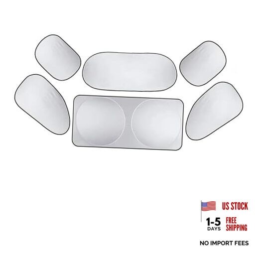 6 PCS Car Window Glass Sunshade Kit, Reflective Sun Blocking & Heat Insulation