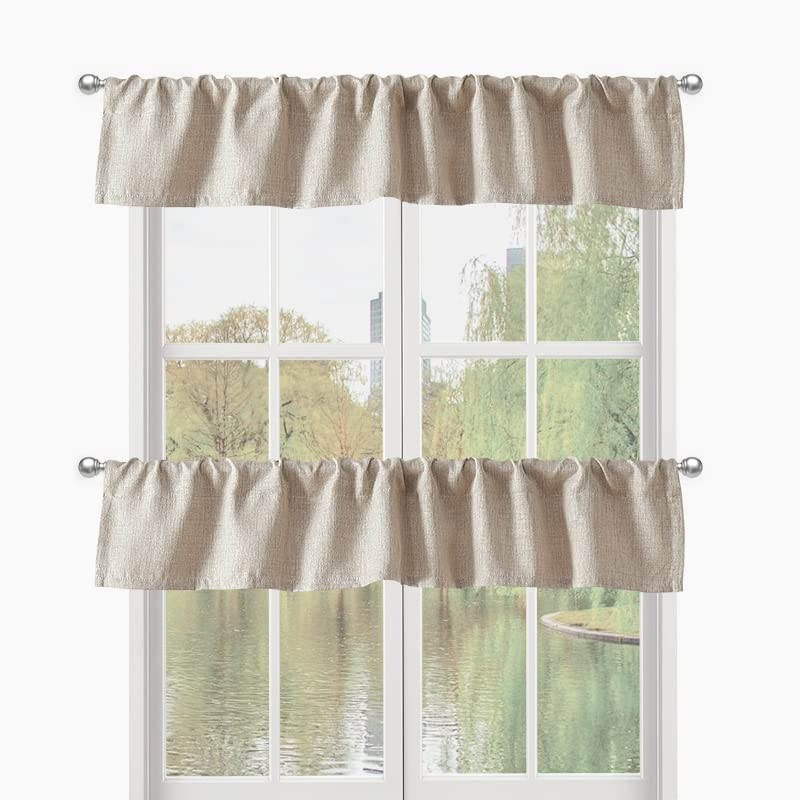 2 PC Valance for Window 10 Inch Length,Kitchen Window Valances Light Blocking…
