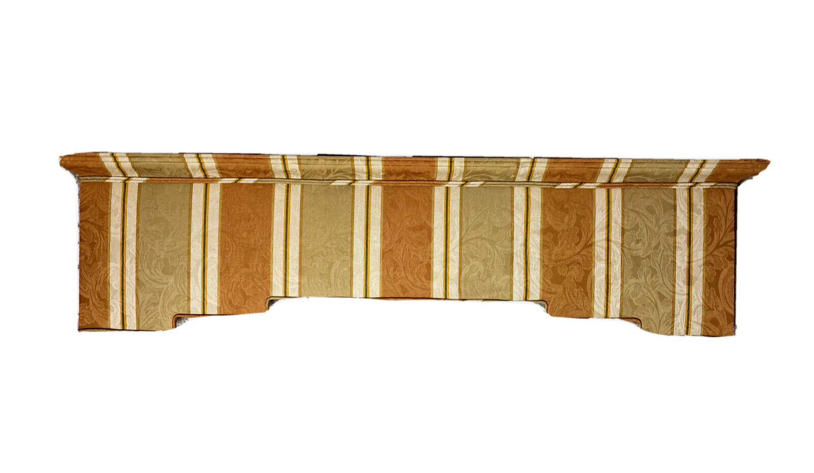 Vintage 90s Rare Custom Window Treatment Valance Cornice Board Damask Stripe Box