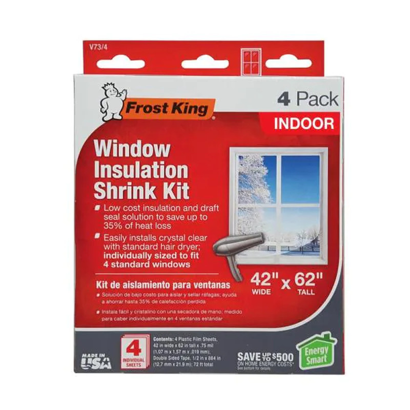 NEW 4-PACK Interior Indoor Window Insulation Kit for Four Windows Easy Install