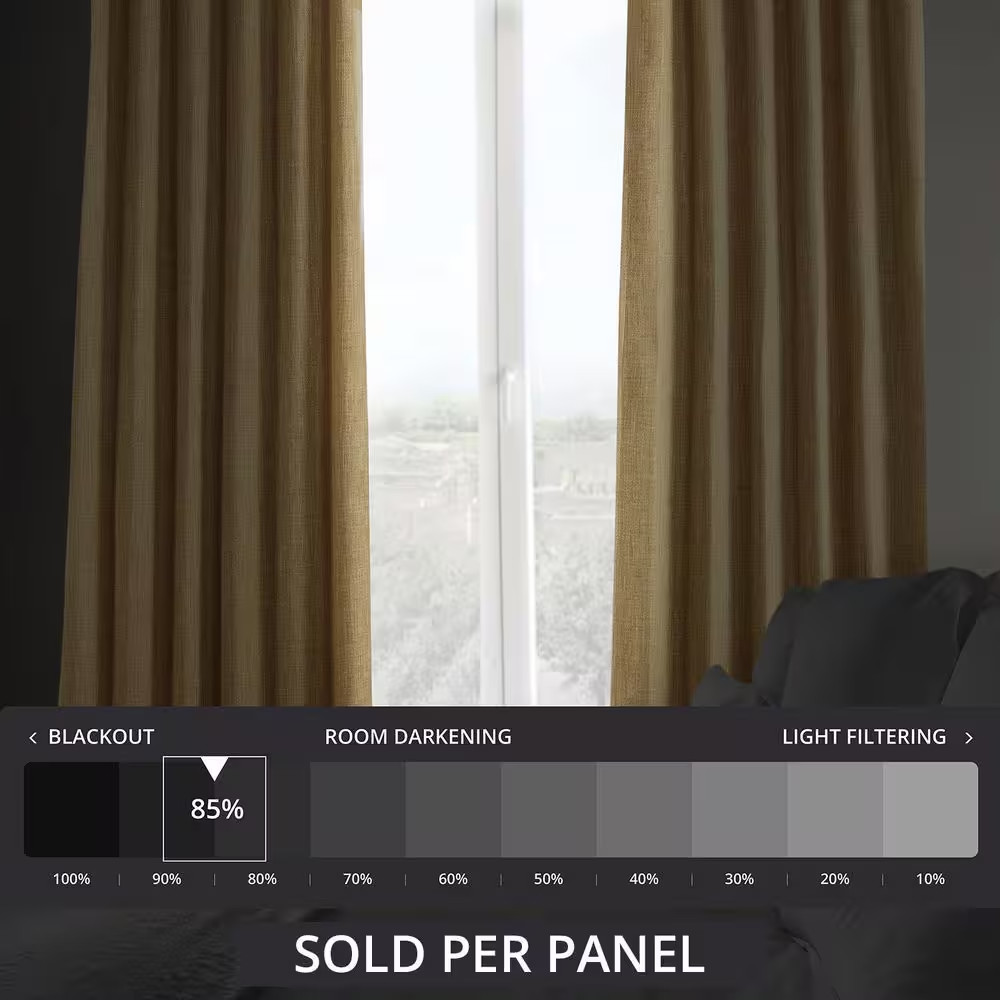 Butterscotch Solid Rod Pocket Room Darkening Curtain – 50 In. W X 108 In. L (1 P