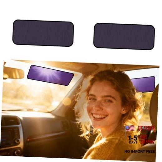 Square Car Window Shades for Windshield & Side Windows, 2-Pack Static Cling