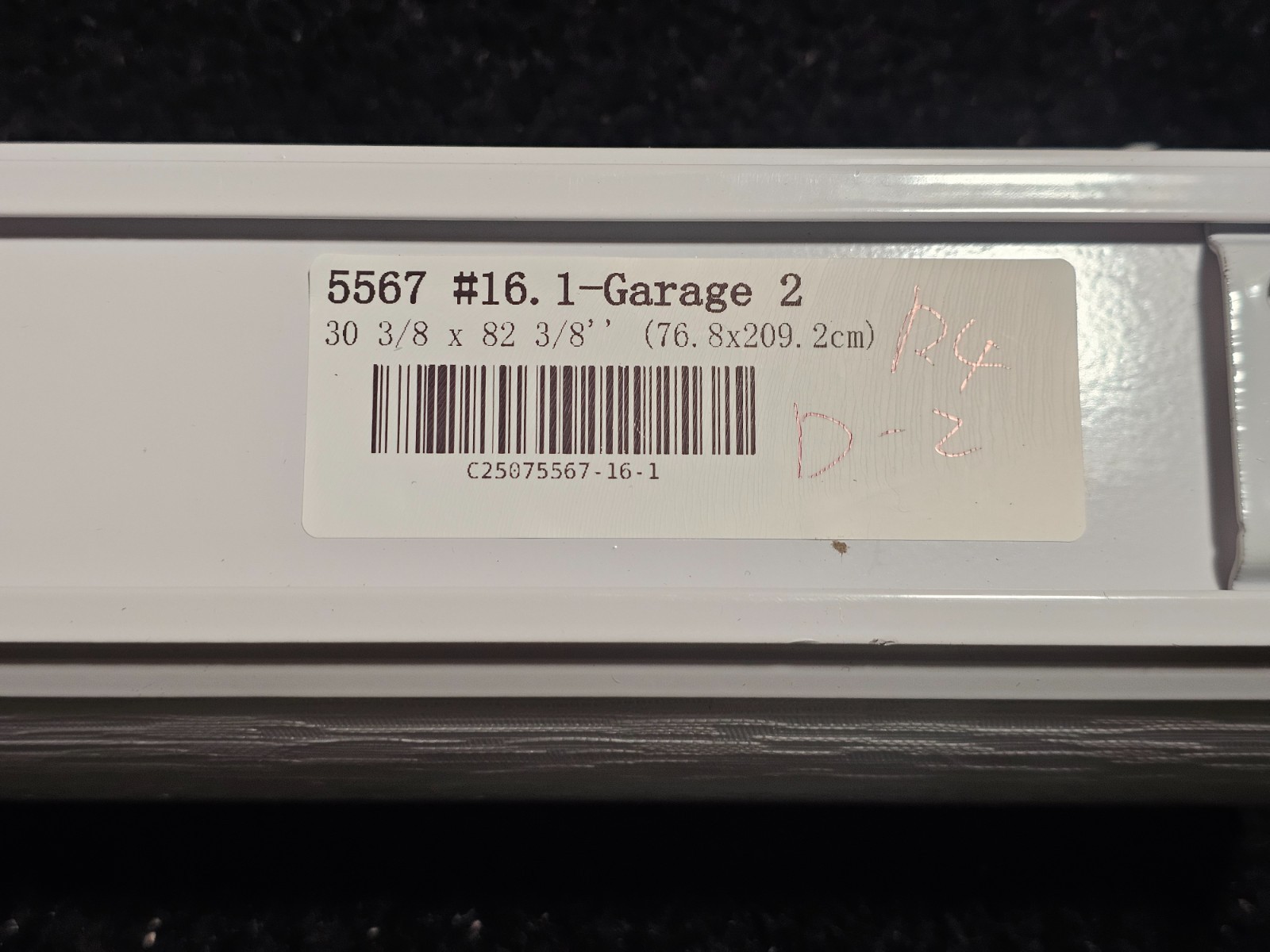 White Window Roller Shade 30 3/8 x 82 3/8″ 5567 #16 For Garage C25075567-16-1