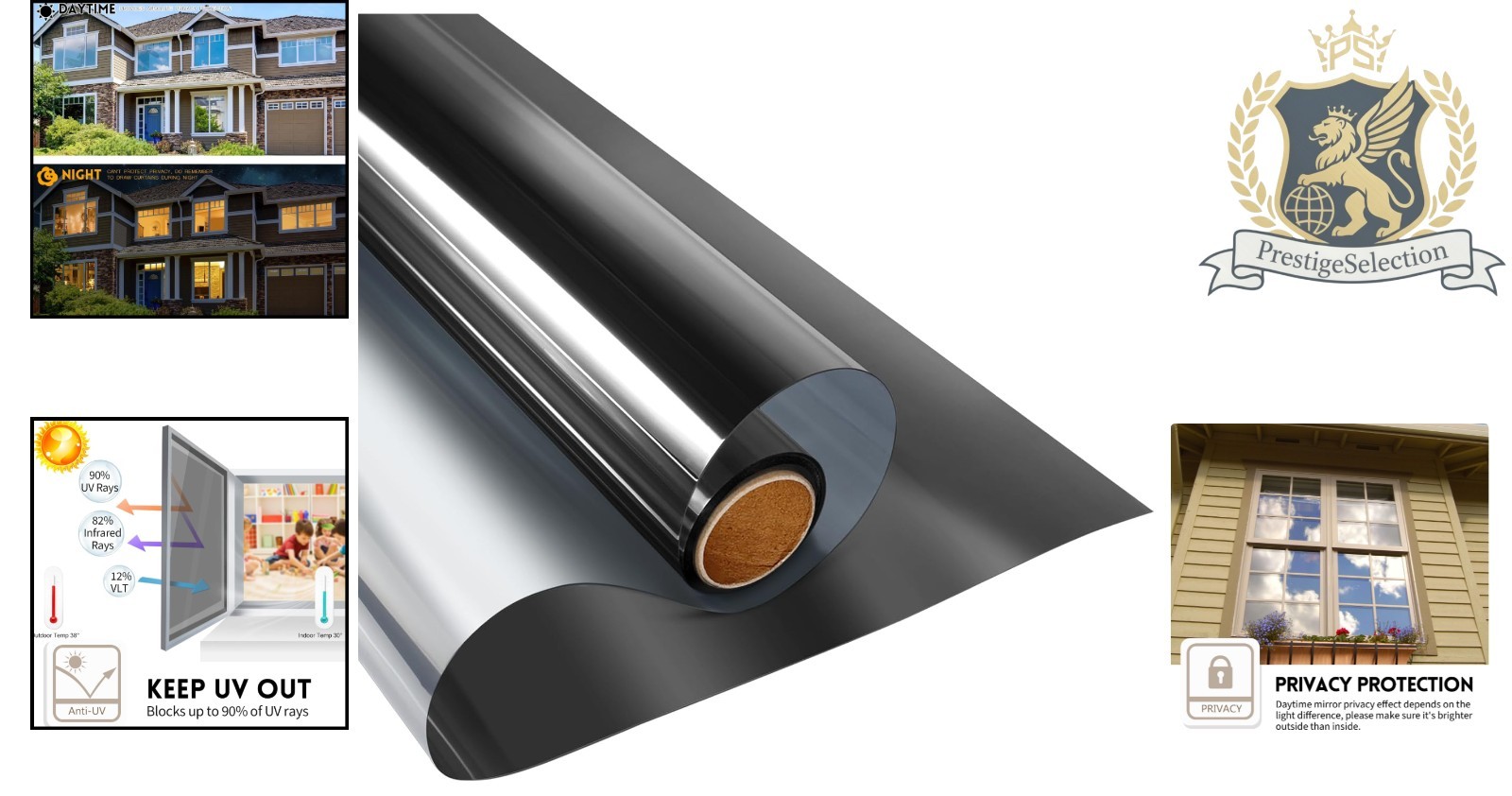 Superb UV Protection Window Tint – Heat Blocking, Easy Static Cling Install