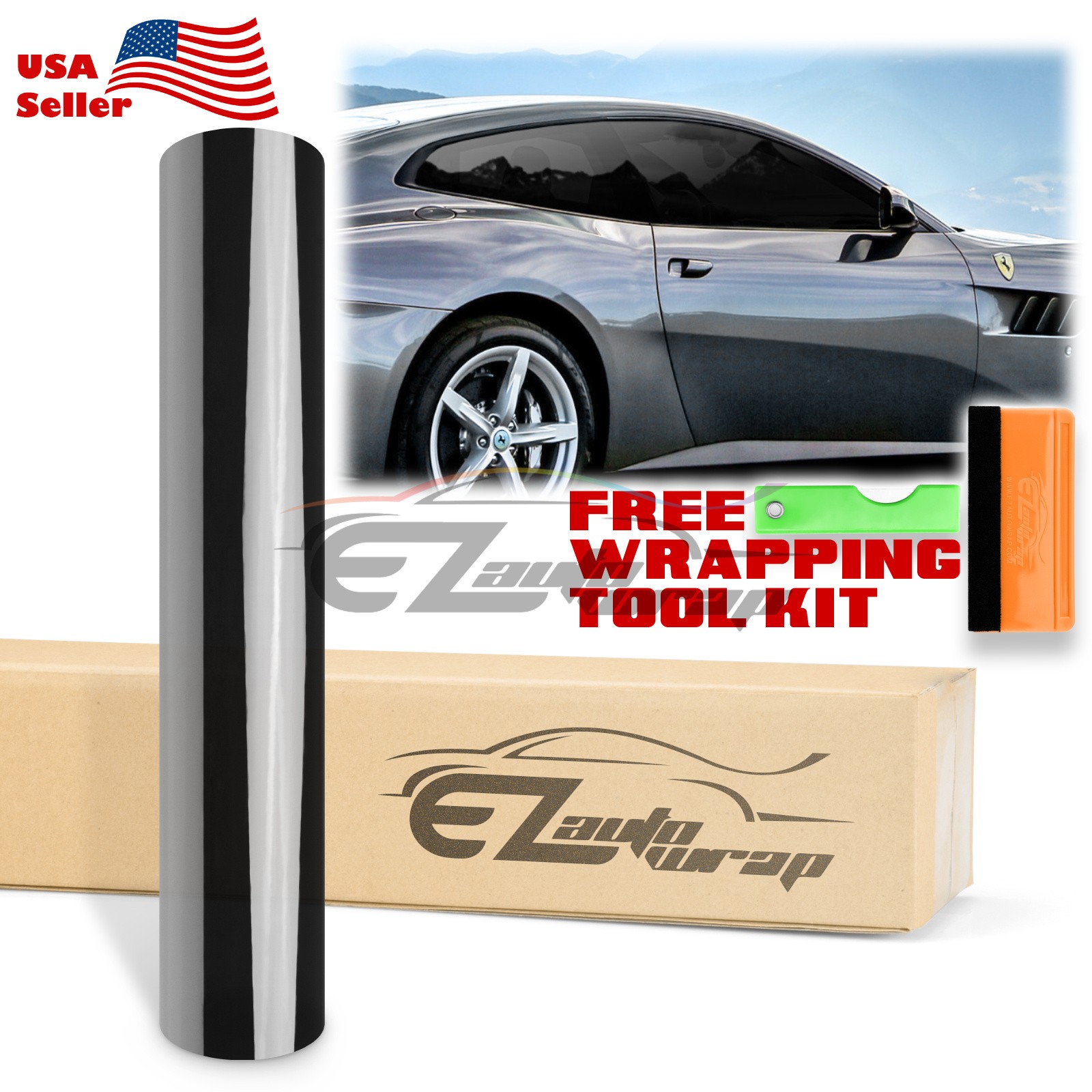 20″ inches Width Window Tint Film Charcoal Black Car Glass Privacy UV Uncut Roll