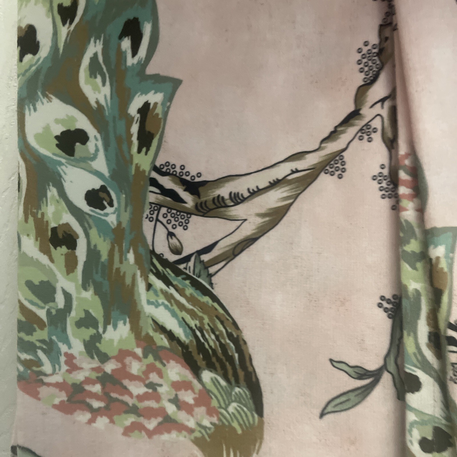2 – Callisto Home Curtains PEACOCK Birds Floral Window Panels Drapes – 38 x 96”
