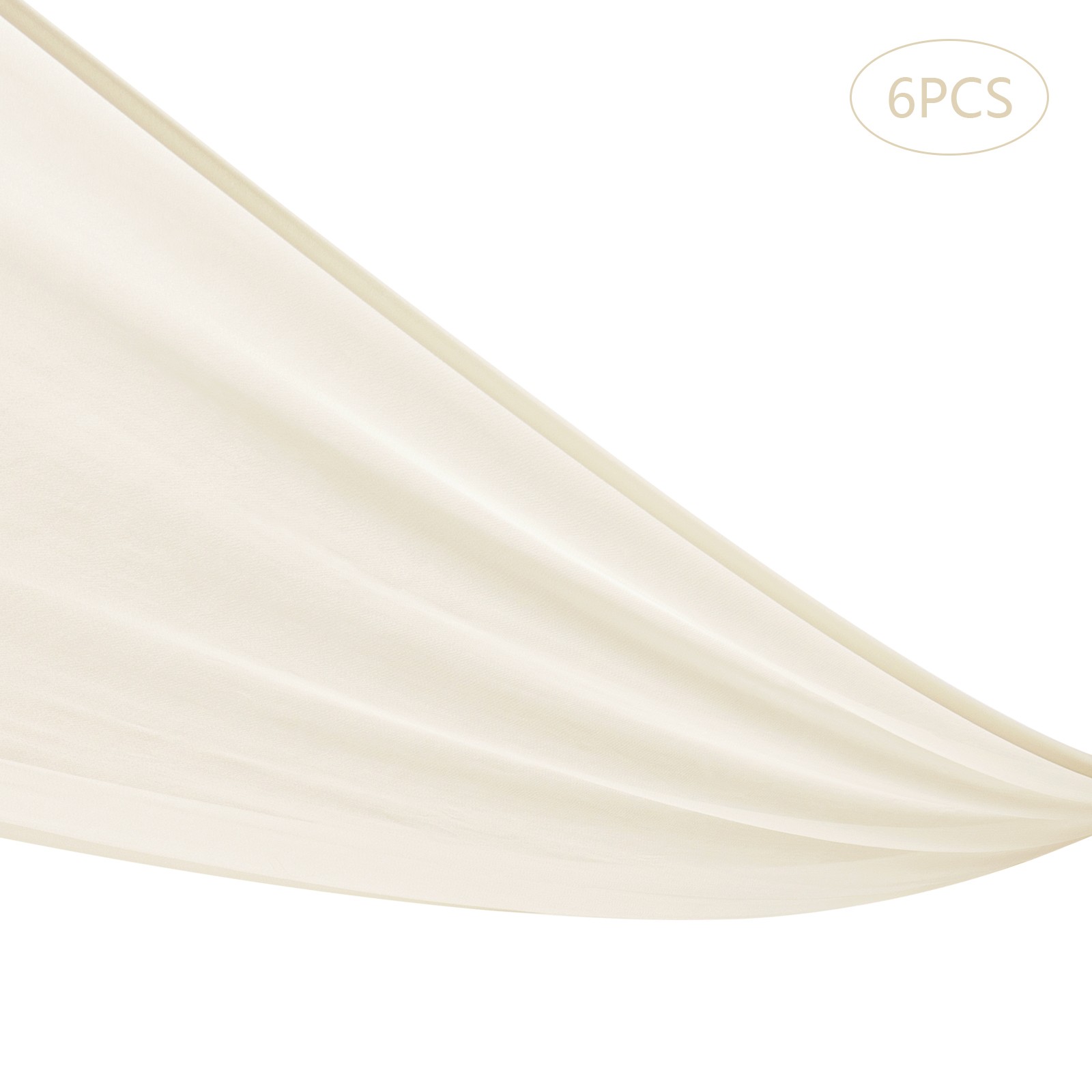 6pcs Beige Ceiling Drapes Professional Sheer Ceiling Curtain Party Decor 5×20 ft