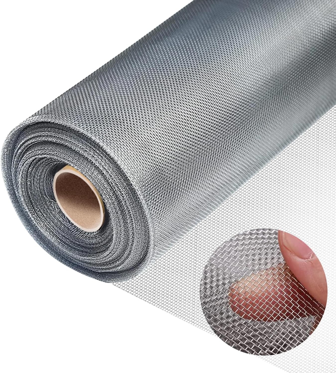 304 Stainless Steel Mesh, 47in x 10ft, 20 Mesh, Sturdy Metal Screen Roll for