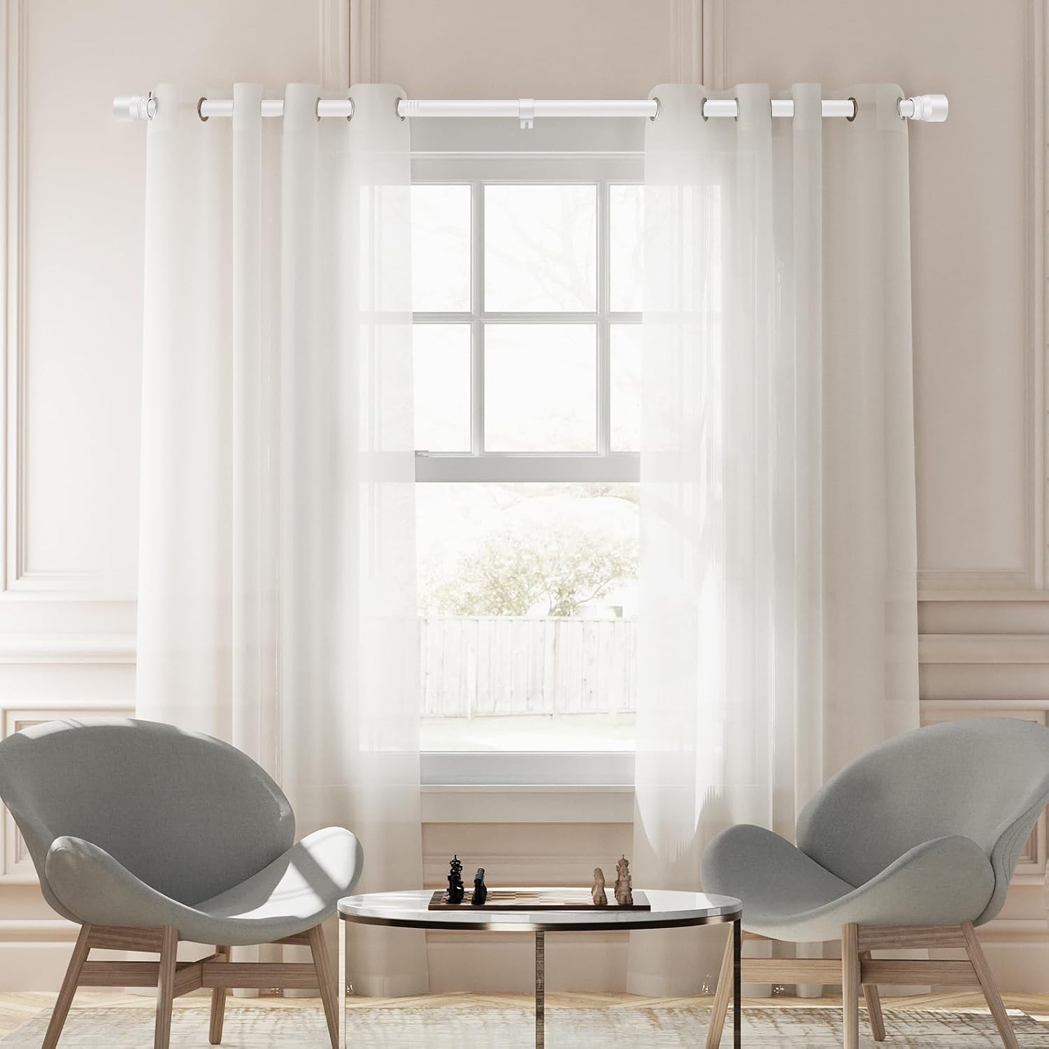 1” Diameter Curtain Rods Itself is 30 to 90 inch 1 Pack Fit 30-84 inch Window…