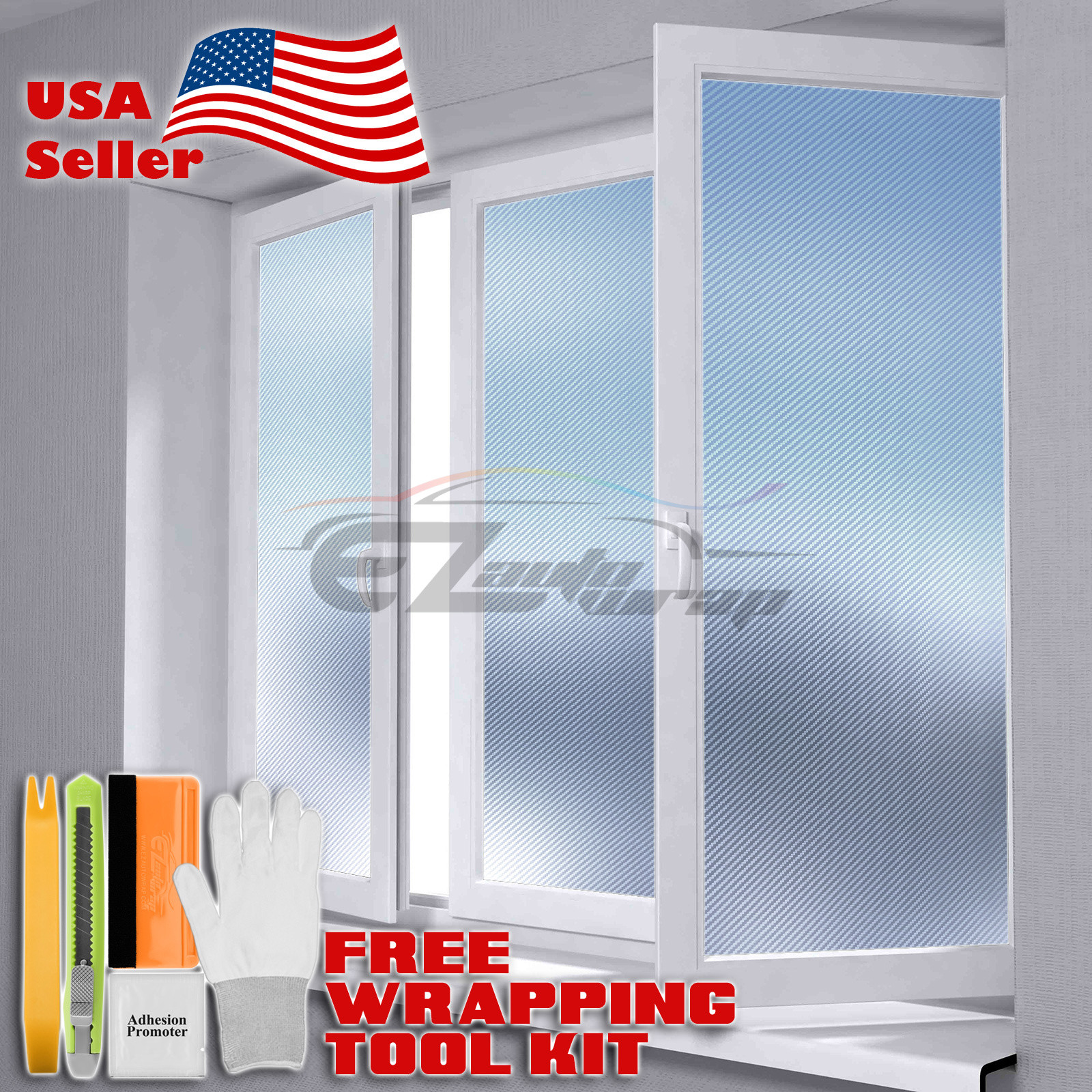 60″x120″ Carbon Fiber Frosted Film Glass Home Bathroom Window Security Privacy
