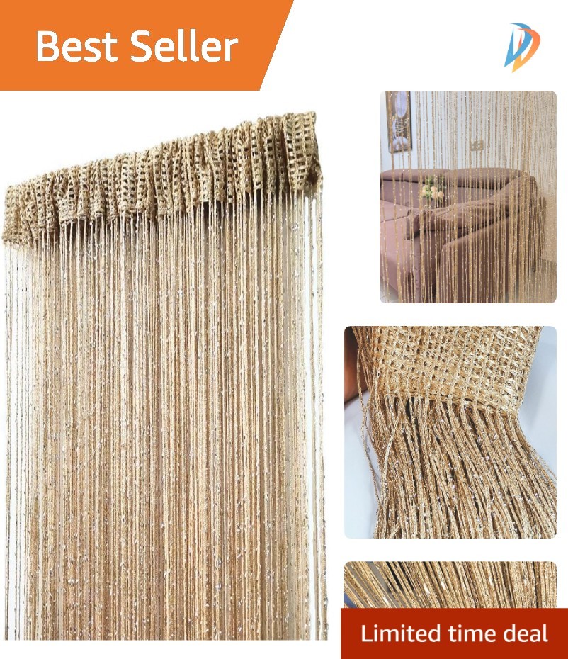 Modern Blackout Decorative String Curtain – Tassel Room Divider 100x200cm