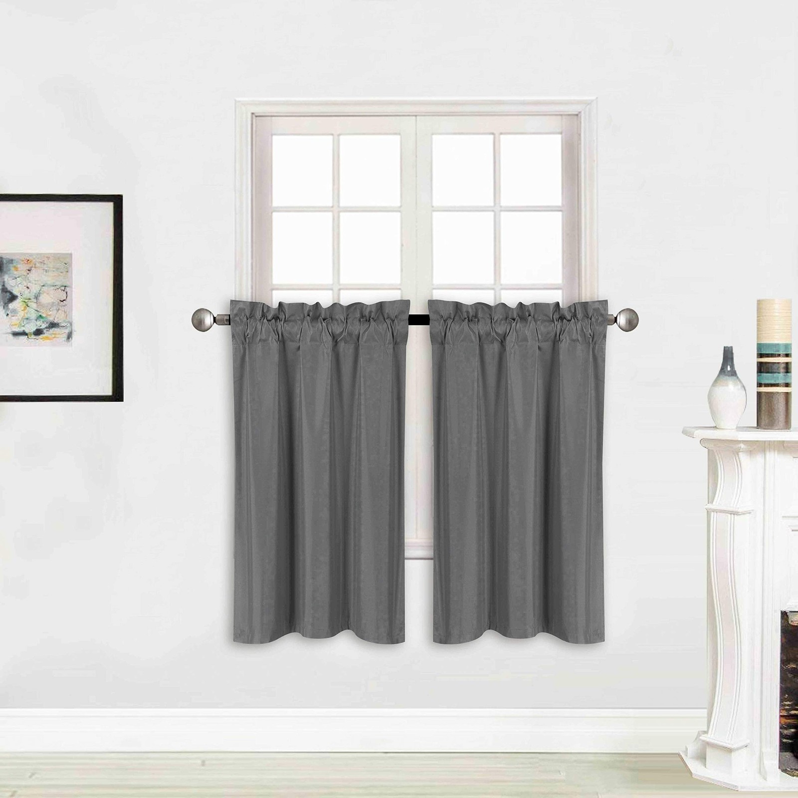 Triple Weave Blackout Curtain Panel, 58W x 34L inches, 100% Light Blocking, N…