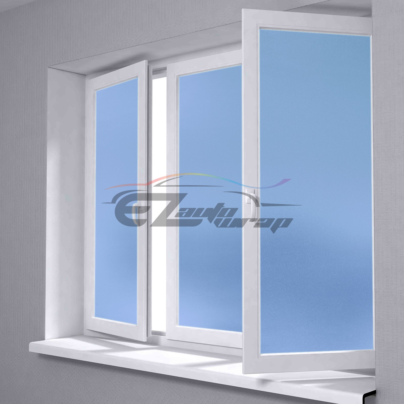 【Frosted Film】 Light Blue Glass Bathroom Window Security Privacy Sticker Sheet