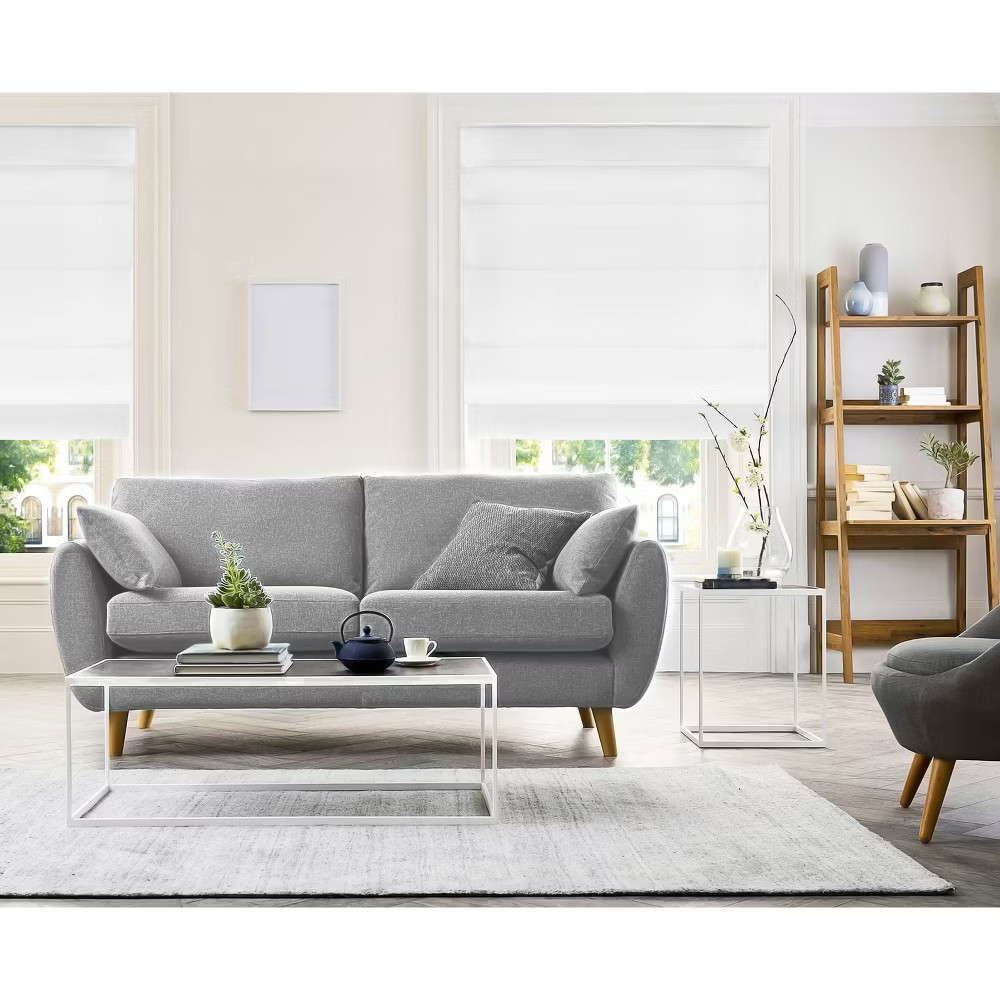 33″x64″ Chicology Light Filtering Roman Shade Belgian Snow