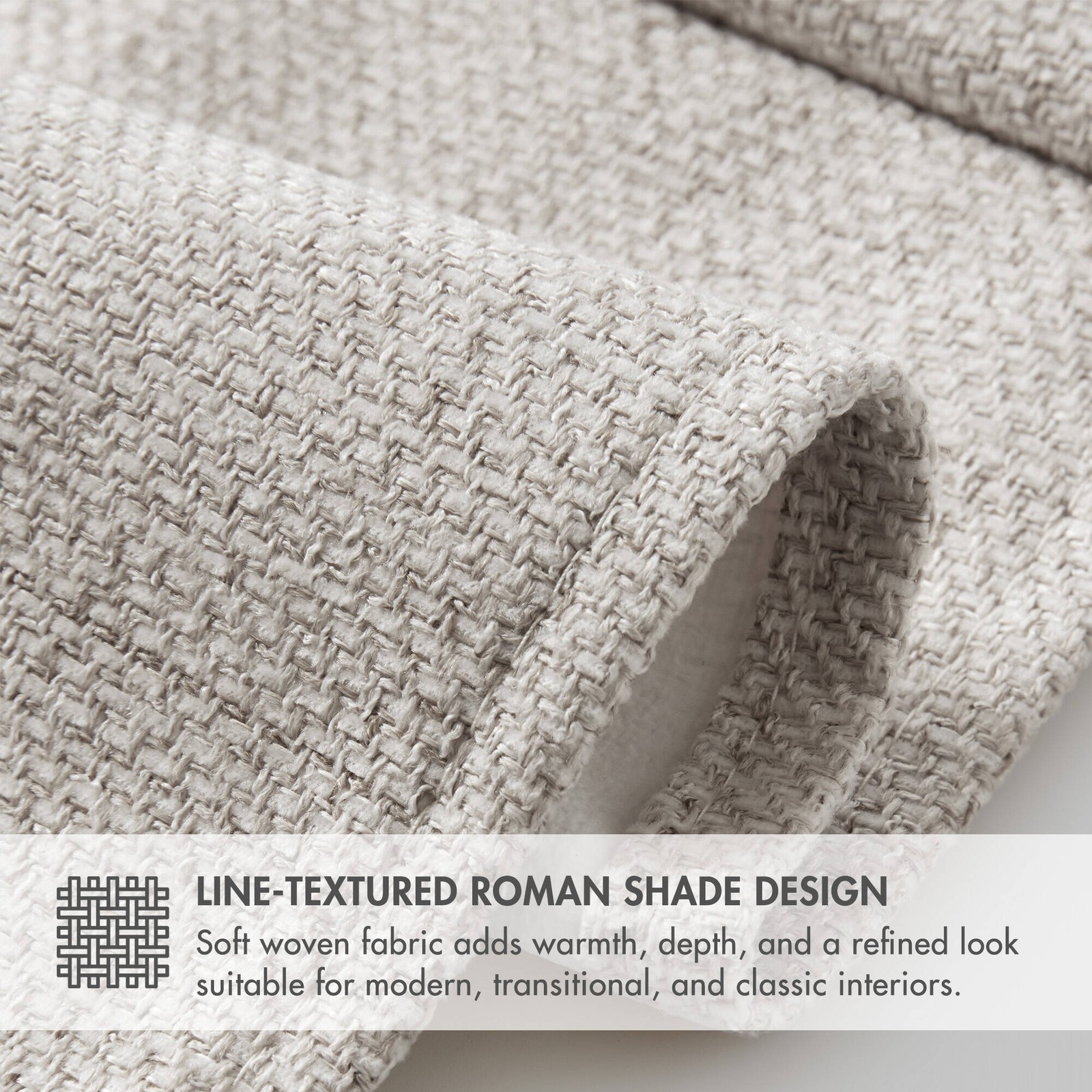 1 Piece 31×64″ Room Darkening Cordless Roman Shade,Grey