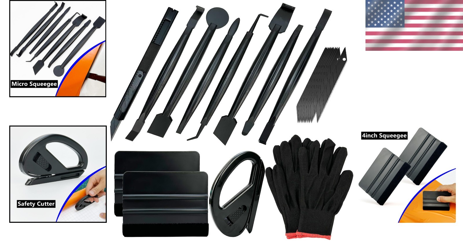 Durable Vinyl Wrap Tools for Cars: Complete Kit with Gloves and Smoothing Tools