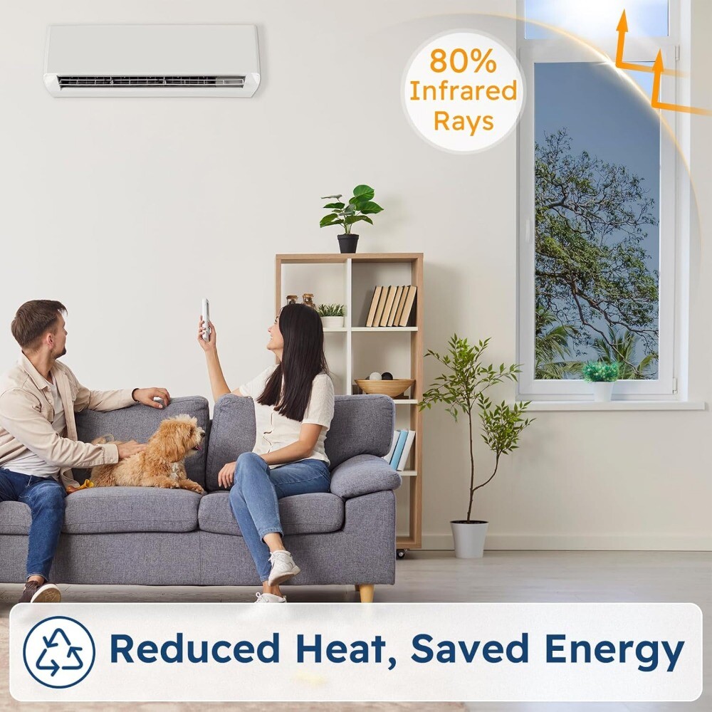 rabbitgoo Tint One Way Mirror Window Film UV Blocking Reflective Removable Home