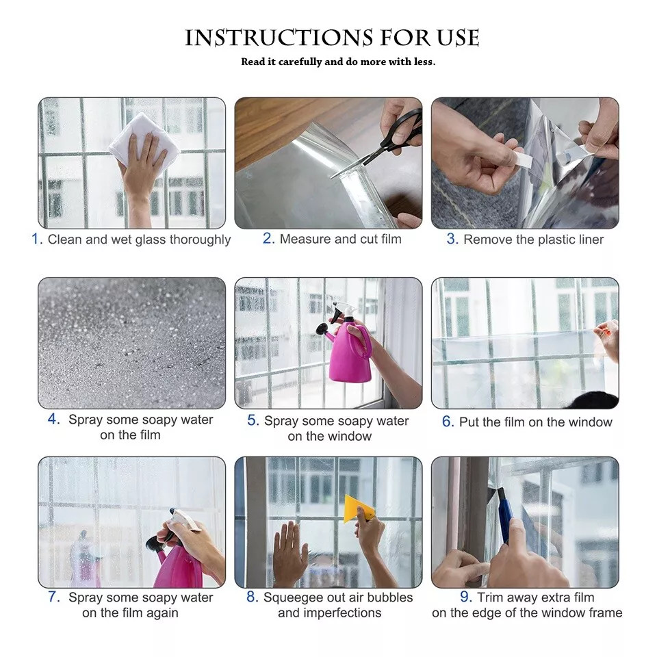 Blue One Way Mirror Window Film Tint Reflective Glass Sticker Anti UV For Home.