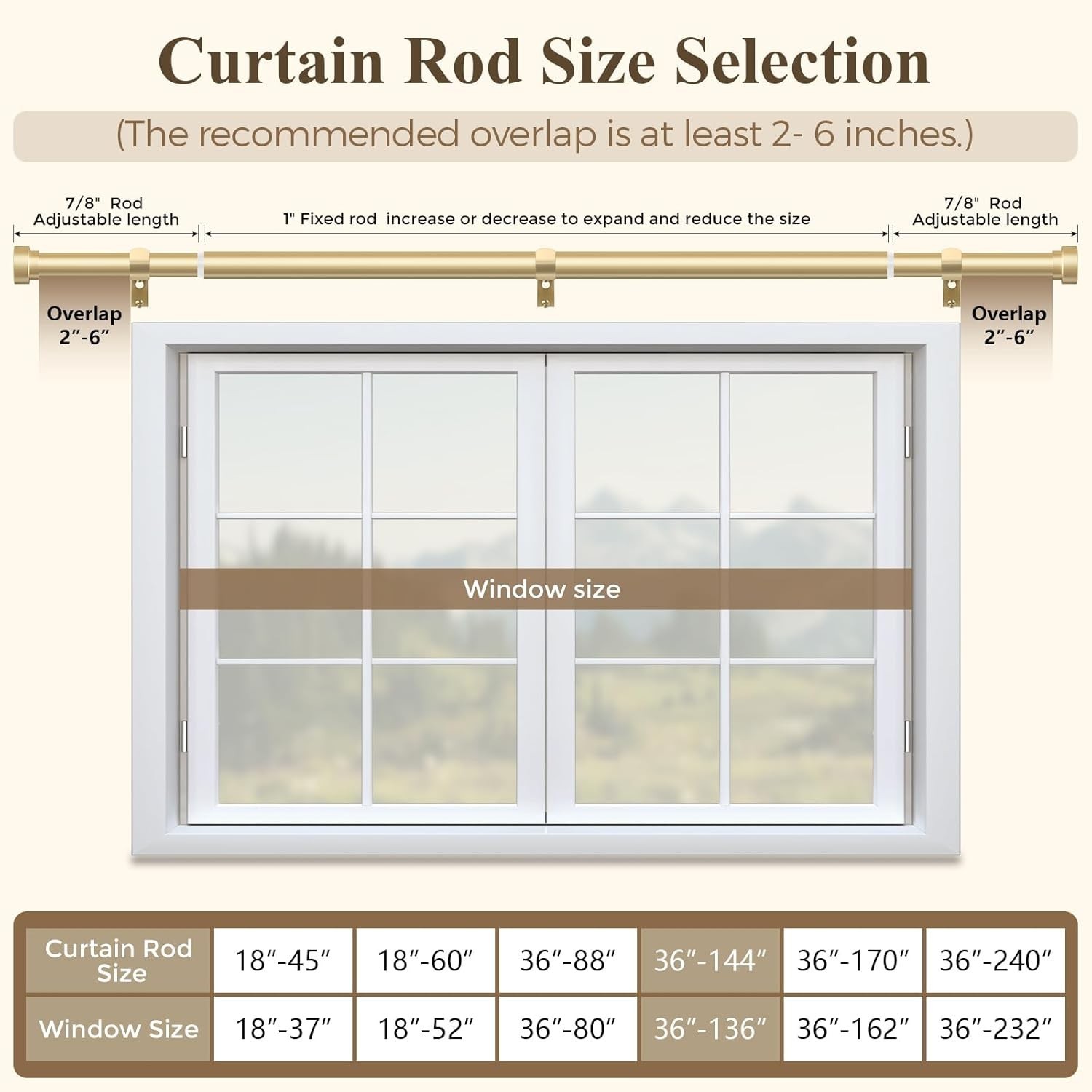 Gold Curtain Rods 72 to 144 Inch6-12FT,1 Inch Long Curtain Rod,Adjustable Hea…