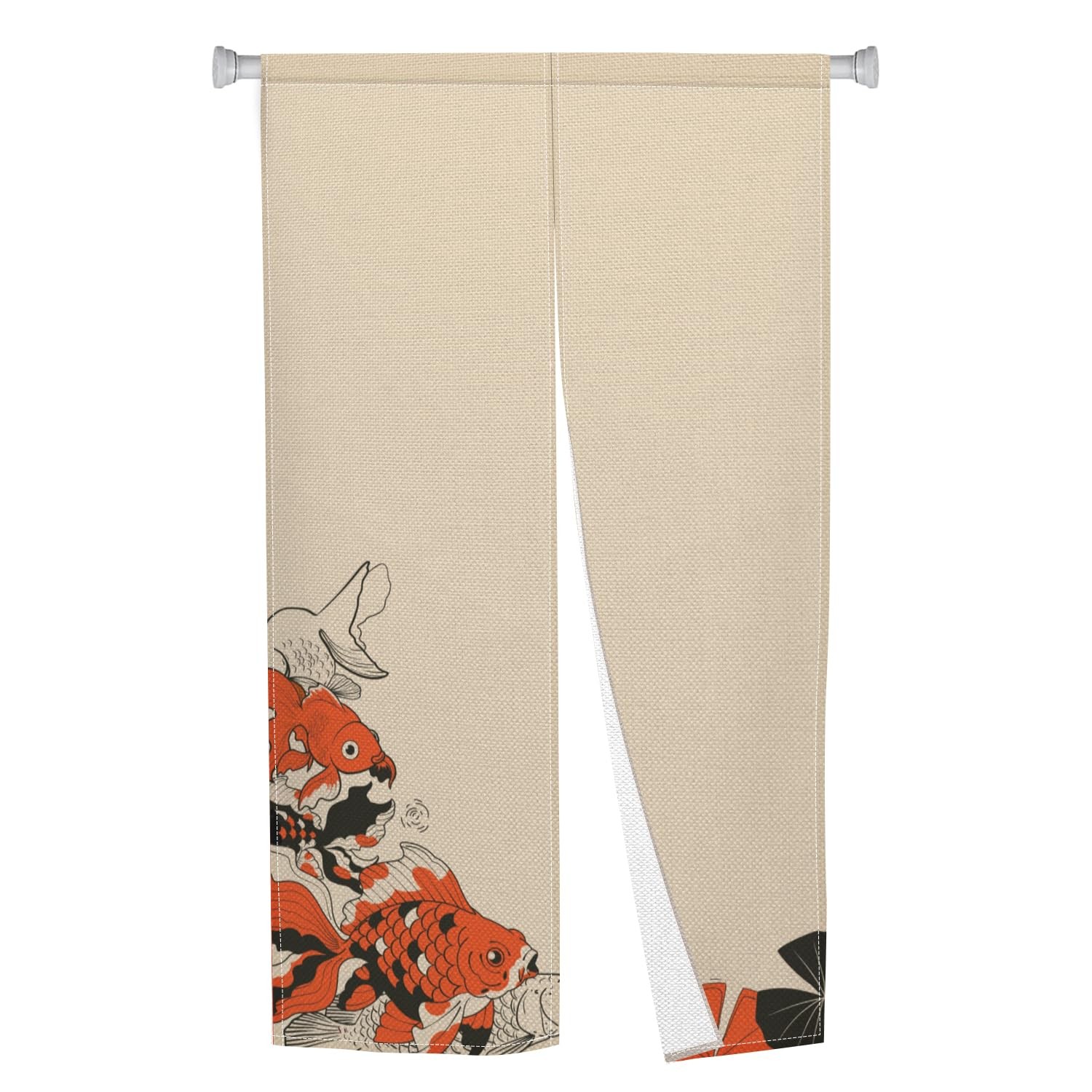 Noren Japanese Doorway Curtain Traditional Koi Fishes Printed Window Treatmen…